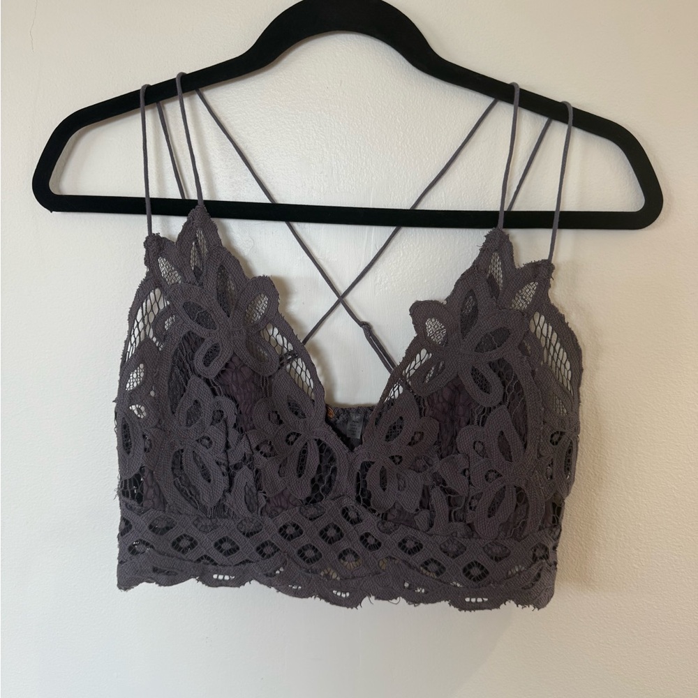 Free People Mauve Gray Lace Bralette